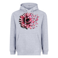 Heather Grey cancer sunflower Heavyweight Hoodie - CowGirlArtShop