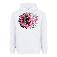 White cancer sunflower Heavyweight Hoodie - CowGirlArtShop