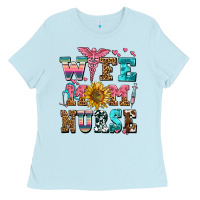 Baby Blue wife mom nurse Ladies Tee - AdoDesignShop