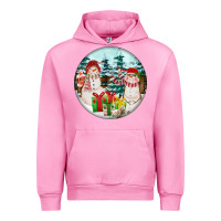 Fuchsia Pink Christmas snowman Urban Hoodie - FaDigitalArtStudio