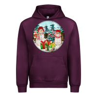 Mauve Wine Christmas snowman Urban Hoodie - FaDigitalArtStudio