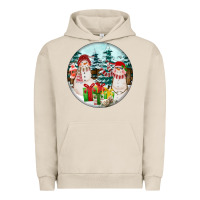 Pigment French Oak Christmas snowman Urban Hoodie - FaDigitalArtStudio