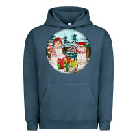 Pigment Midnight Navy Christmas snowman Urban Hoodie - FaDigitalArtStudio