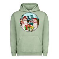 Pigment Oil Green Christmas snowman Urban Hoodie - FaDigitalArtStudio