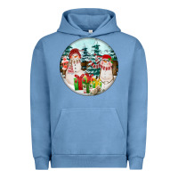 Pigment Pebble Blue Christmas snowman Urban Hoodie - FaDigitalArtStudio