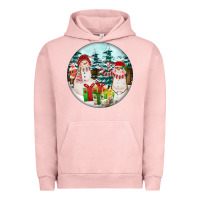 Pigment Salmon Christmas snowman Urban Hoodie - FaDigitalArtStudio