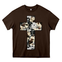 Chocolate Brown cowhide cross Heavy Core Tee - JahusDesignShop