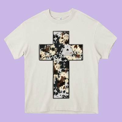 Cowhide Cross Heavy Core Tee Designed By Jahusdesignshop