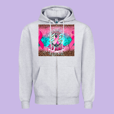Refuse To Sink Anchor Cancer Zipper Hoodie Designed By Nancycooperartshop
