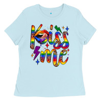 Baby Blue kiss me Ladies Tee - JahusDesignShop