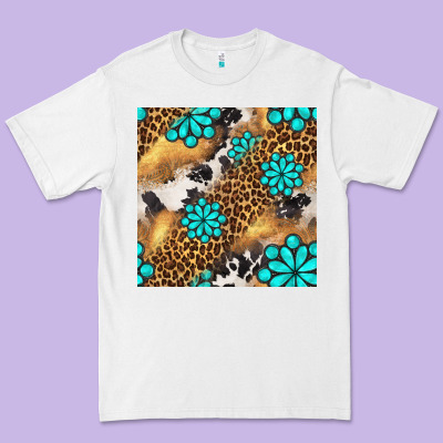 Western Turquoise Gemstone Seamless Pattern Premium Tee Designed By Bundleandbundleshop
