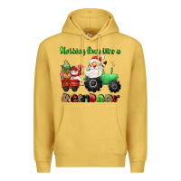 Antique Gold nothing runs like a reindeer Premium Hoodie - CowGirlArtShop