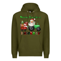 Army Green nothing runs like a reindeer Premium Hoodie - CowGirlArtShop
