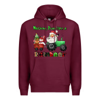 Burgundy nothing runs like a reindeer Premium Hoodie - CowGirlArtShop