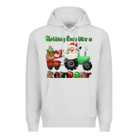 Dove Grey nothing runs like a reindeer Premium Hoodie - CowGirlArtShop