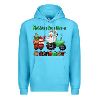Ocean Blue nothing runs like a reindeer Premium Hoodie - CowGirlArtShop