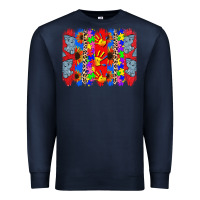 Navy Autism brushstrokes Premium Sweatshirt - CowGirlArtShop