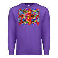 Purple Autism brushstrokes Premium Sweatshirt - CowGirlArtShop