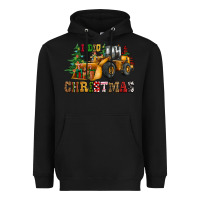 Black i dig christmas bulldozer Heavyweight Hoodie - CowGirlArtShop
