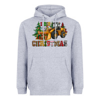 Heather Grey i dig christmas bulldozer Heavyweight Hoodie - CowGirlArtShop