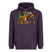 Plum i dig christmas bulldozer Heavyweight Hoodie - CowGirlArtShop