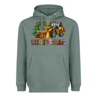 Sage i dig christmas bulldozer Heavyweight Hoodie - CowGirlArtShop