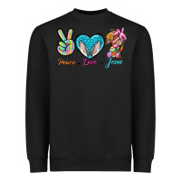 Black Peace Love Easter Jesus Heavyweight Sweatshirt - BundleAndBundleShop