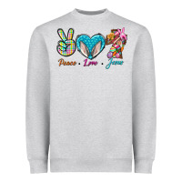 Heather Grey Peace Love Easter Jesus Heavyweight Sweatshirt - BundleAndBundleShop