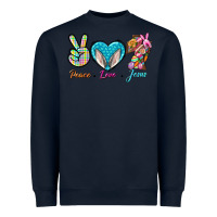 Navy Peace Love Easter Jesus Heavyweight Sweatshirt - BundleAndBundleShop