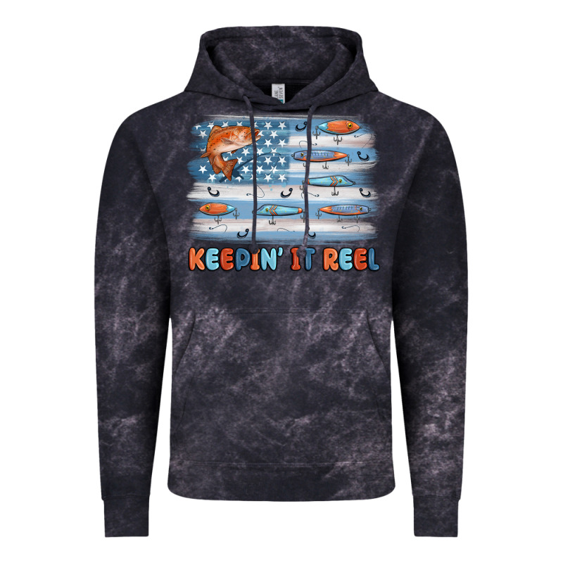 Fishing Lure Flag Keepin' It Reel Vintage Hoodie by MaliasSmallBusiness | Teevron
