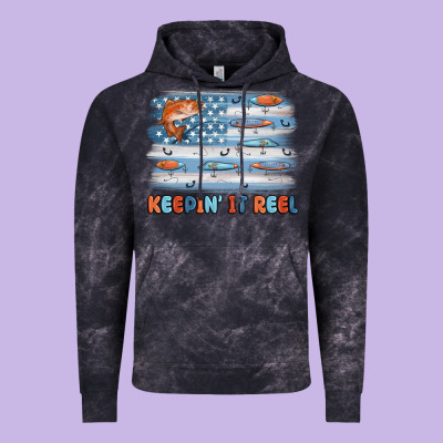 Fishing Lure Flag Keepin' It Reel Vintage Hoodie Designed By Maliassmallbusiness