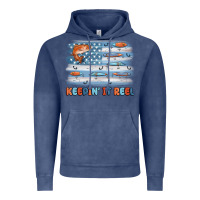Vintage Denim fishing lure flag keepin' it reel Vintage Hoodie - MaliasSmallBusiness