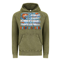 Vintage Olive fishing lure flag keepin' it reel Vintage Hoodie - MaliasSmallBusiness