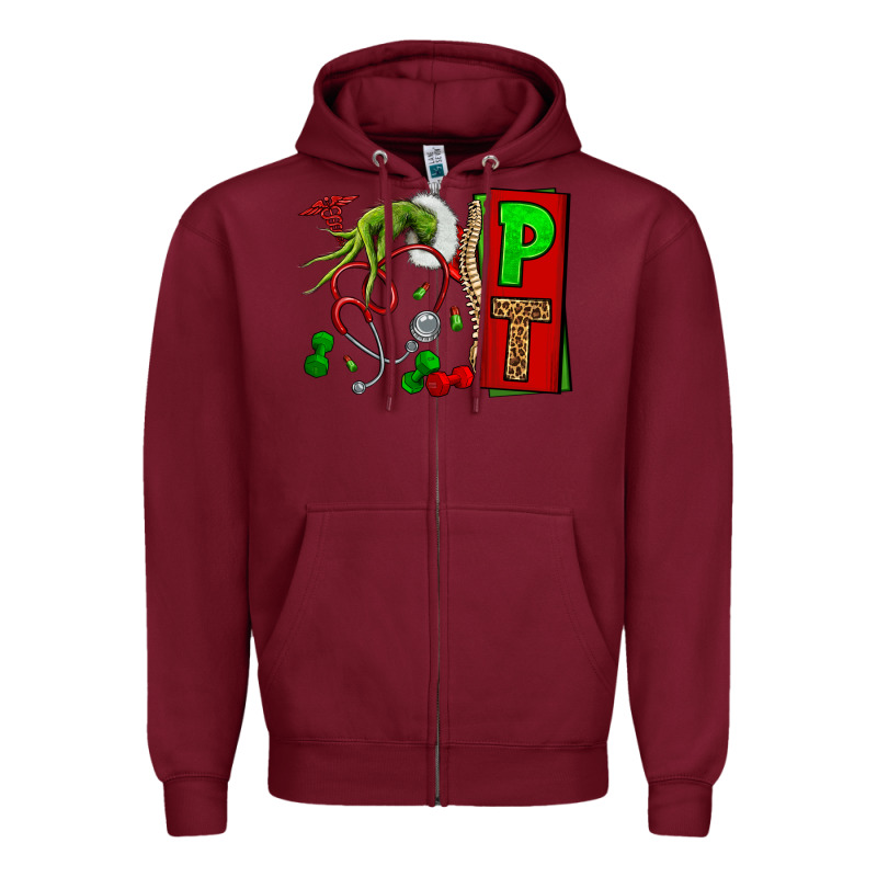 Christmas Character Nurse Zipper Hoodie by NancyCooperArtShop | Teevron