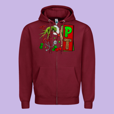 Christmas Character Nurse Zipper Hoodie Designed By Nancycooperartshop