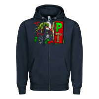 Navy Christmas Character Nurse Zipper Hoodie - NancyCooperArtShop