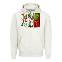 Oatmeal Heather Christmas Character Nurse Zipper Hoodie - NancyCooperArtShop