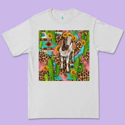 Western Boer Goat Seamless Pattern Premium Tee Designed By Bundleandbundleshop