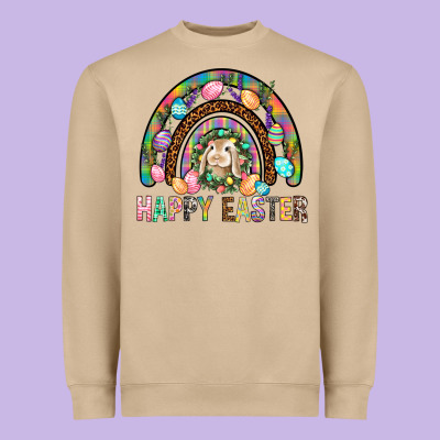 Happy Easter Rainbow Heavyweight Sweatshirt Designed By Bundleandbundleshop