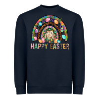 Navy Happy Easter Rainbow Heavyweight Sweatshirt - BundleAndBundleShop