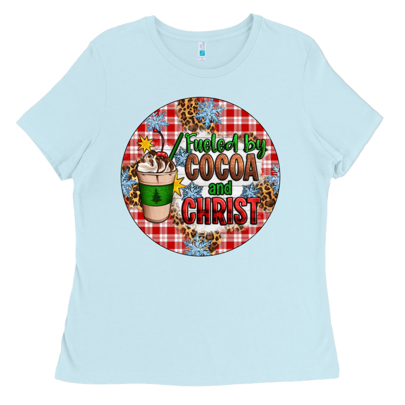 Christmas Fueled By Cocoa And Christ Ornament Ladies Tee by Artiststas | Teevron