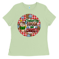 Matcha christmas fueled by cocoa and christ ornament Ladies Tee - Artiststas