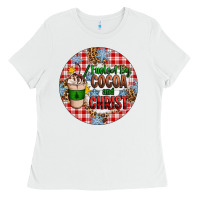 White christmas fueled by cocoa and christ ornament Ladies Tee - Artiststas