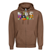 Chestnut Halloween Coffee Cups Zipper Hoodie - texasbilliewilder