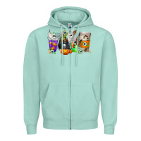 Seafoam Halloween Coffee Cups Zipper Hoodie - texasbilliewilder
