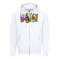 White Halloween Coffee Cups Zipper Hoodie - texasbilliewilder