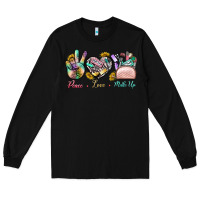 Black Peace Love Make Up Long Sleeve Tee - BundleAndBundleShop