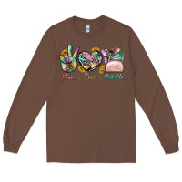 Chestnut Peace Love Make Up Long Sleeve Tee - BundleAndBundleShop