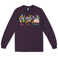Plum Peace Love Make Up Long Sleeve Tee - BundleAndBundleShop
