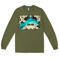 Army Green turquoise, cowhide backgraund Long Sleeve Tee - JahusDesignShop